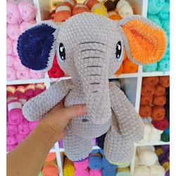 VIRKMÖNSTER Elefant Pixie • Safari • amigurumi virkbeskrivning • crochetbykim • PDF