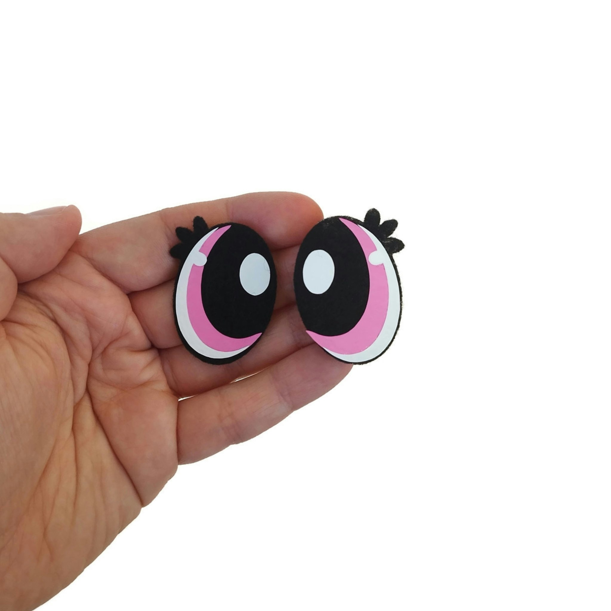 1 par rosa filtögon 40 mm • amigurumi ögon • tecknade ögon • Felt eyes