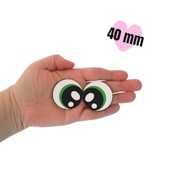 1 par gröna filtögon 40 mm • amigurumi ögon • tecknade ögon • Felt eyes