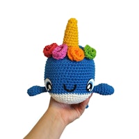 VIRKMÖNSTER Twister narval • Unicornwhale • amigurumi virkbeskrivning • crochetbykim • PDF