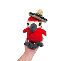 VIRKMÖNSTER PAPEGOJA Rio • Fågel • amigurumi virkbeskrivning • crochetbykim • PDF