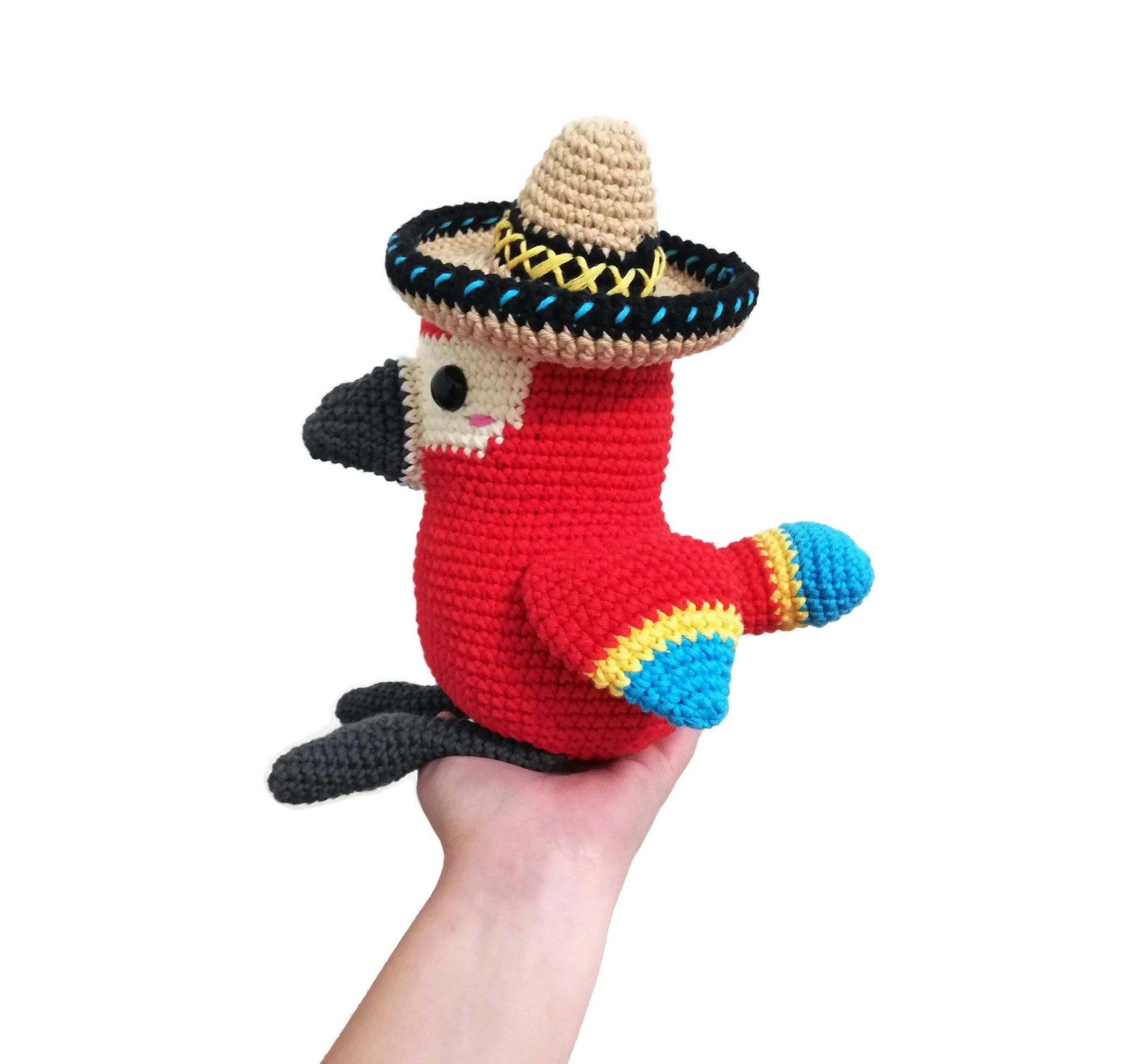 VIRKMÖNSTER PAPEGOJA Rio • Fågel • amigurumi virkbeskrivning • crochetbykim • PDF