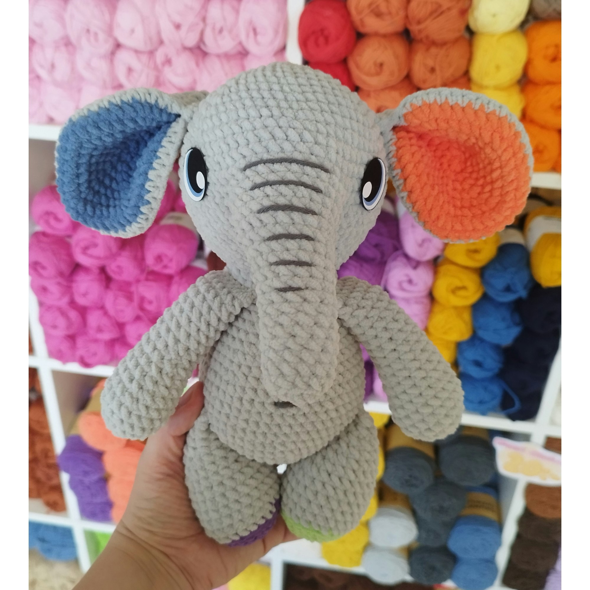 DIY kit Elefant PIXIE • Safari • Virkset gosedjur • Do it yourself kit • Crochetbykim