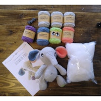 Amigurumi kit Elefant PIXIE • Safari • Virkset gosedjur • DIY-kit • Crochetbykim