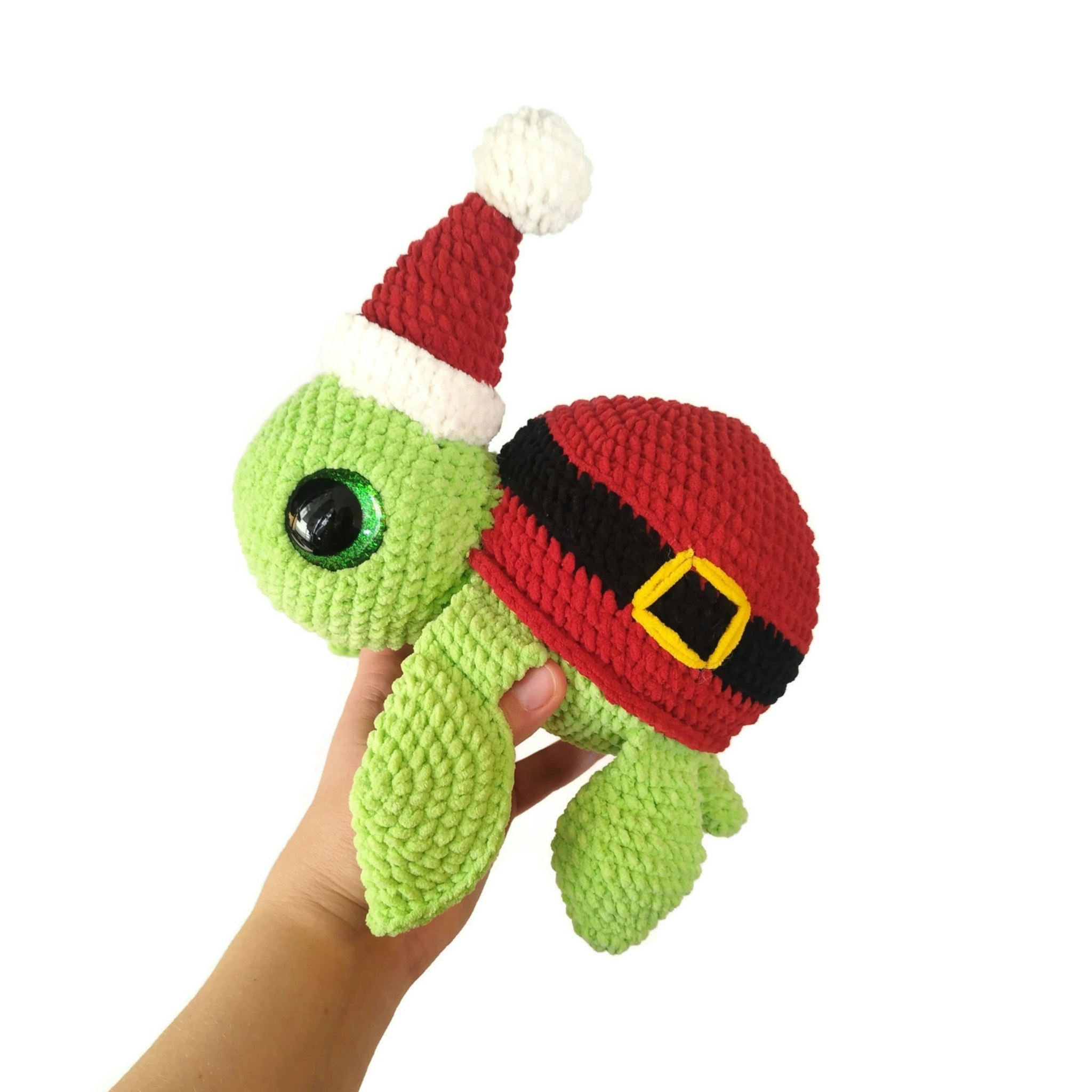 DIY Kit Jultomte Sköldpadda Turtellini • Virkset gosedjur • Skapa ditt eget gosedjur • Crochetbykim