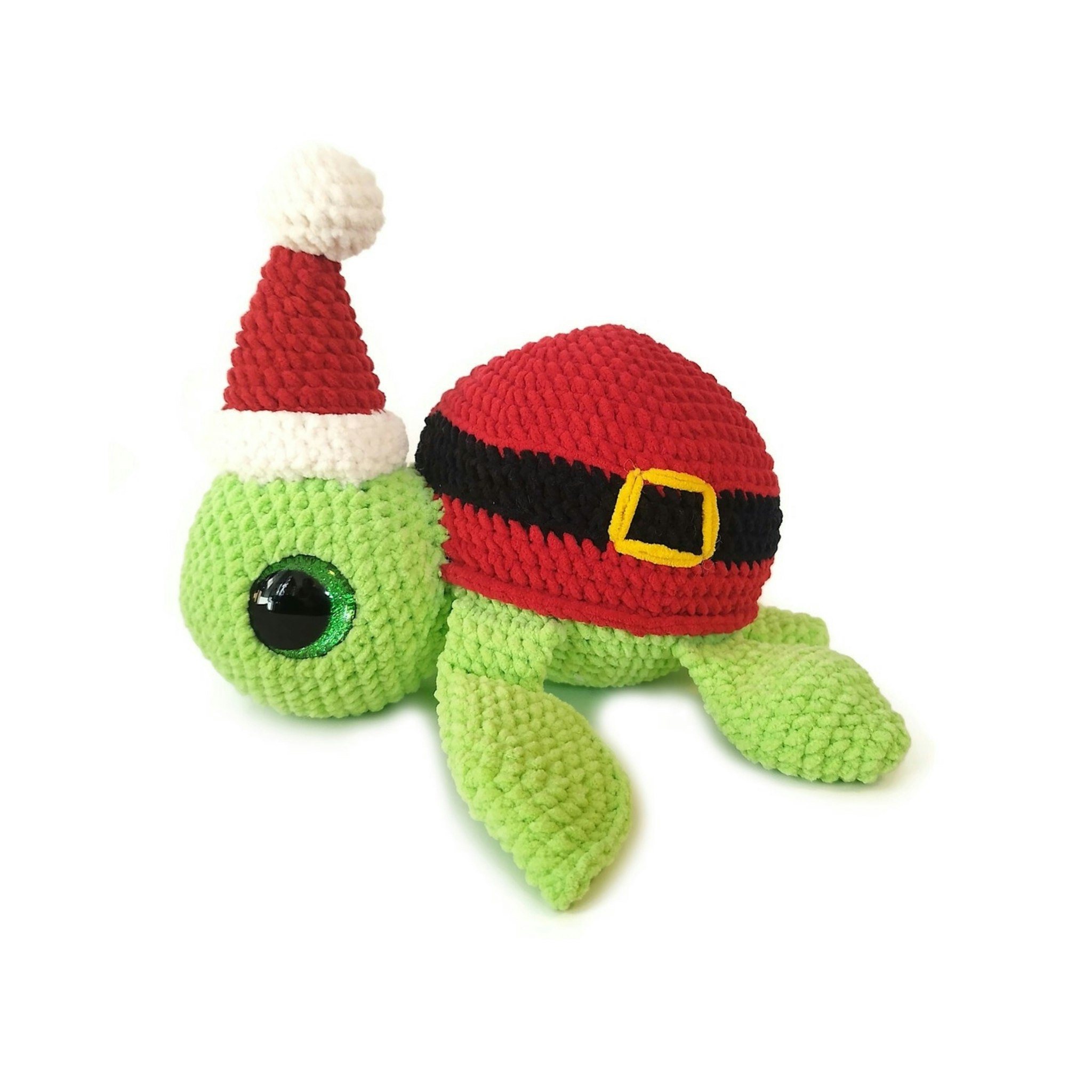 DIY Kit Jultomte Sköldpadda Turtellini • Virkset gosedjur • Skapa ditt eget gosedjur • Crochetbykim