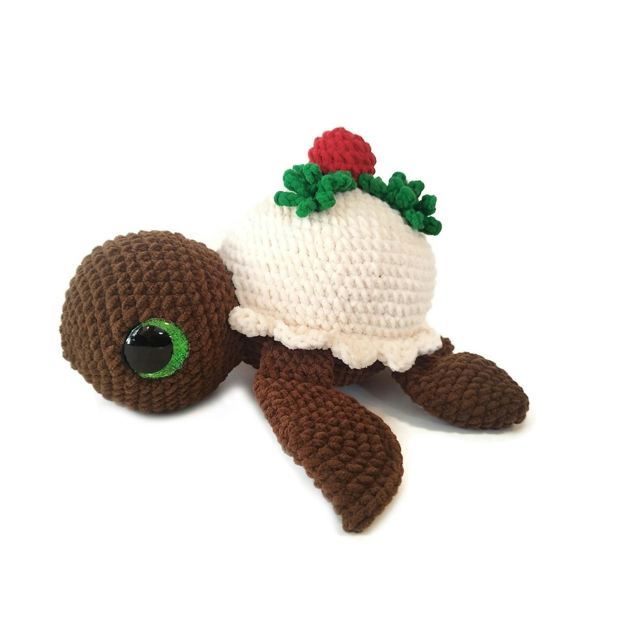 Amigurumi kit Christmas Pudding Sköldpadda Turtellini • Virkset gosedjur • DIY-kit • Crochetbykim