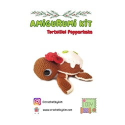 Amigurumi kit Pepparkaka Sköldpadda Turtellini • Virkset gosedjur • DIY-kit • Crochetbykim