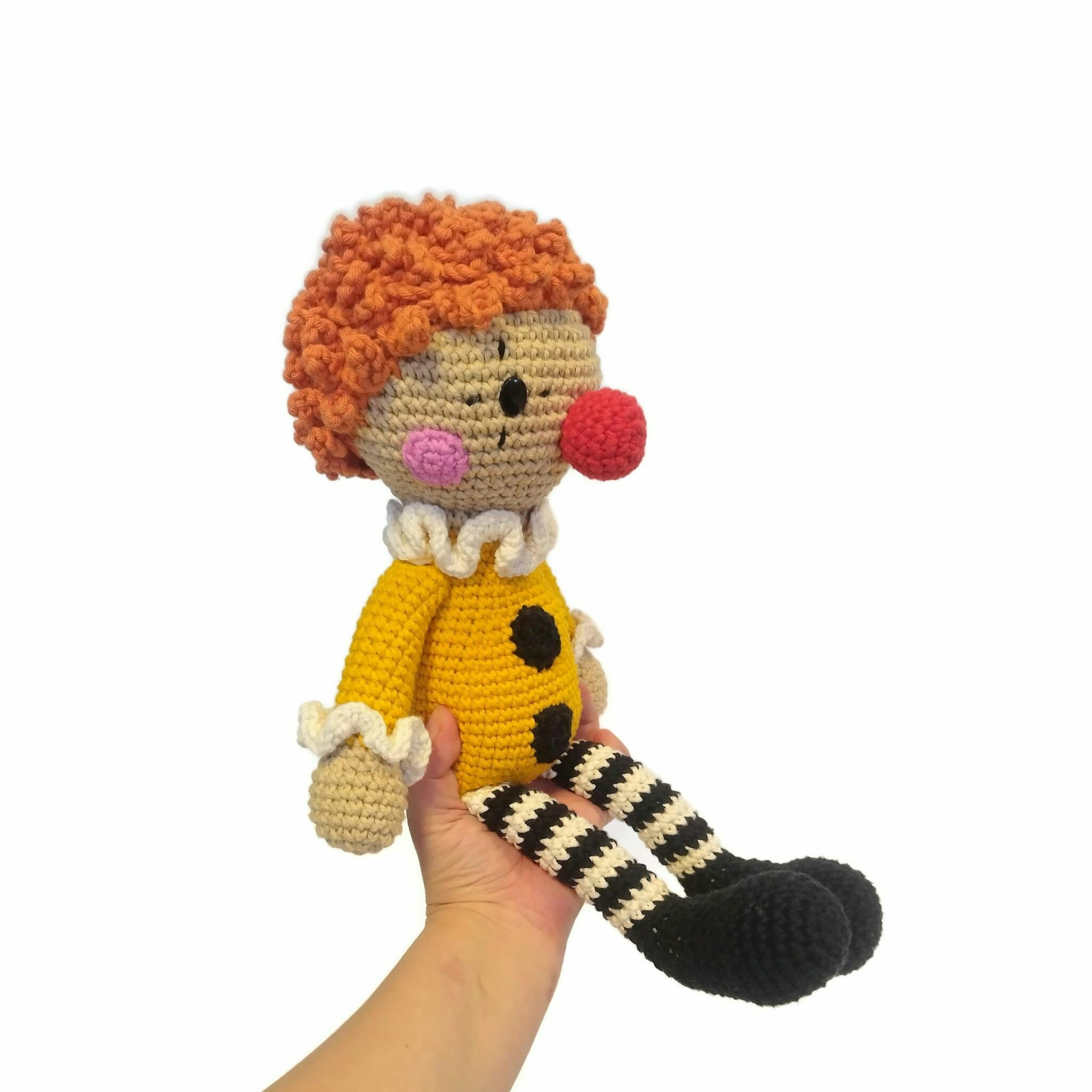 VIRKMÖNSTER Clownen Shawn • Docka Clown Circus • amigurumi virkbeskrivning • crochetbykim • PDF