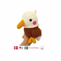 VIRKMÖNSTER Örnen Rocky • Fågel Eagle • amigurumi virkbeskrivning • crochetbykim • PDF