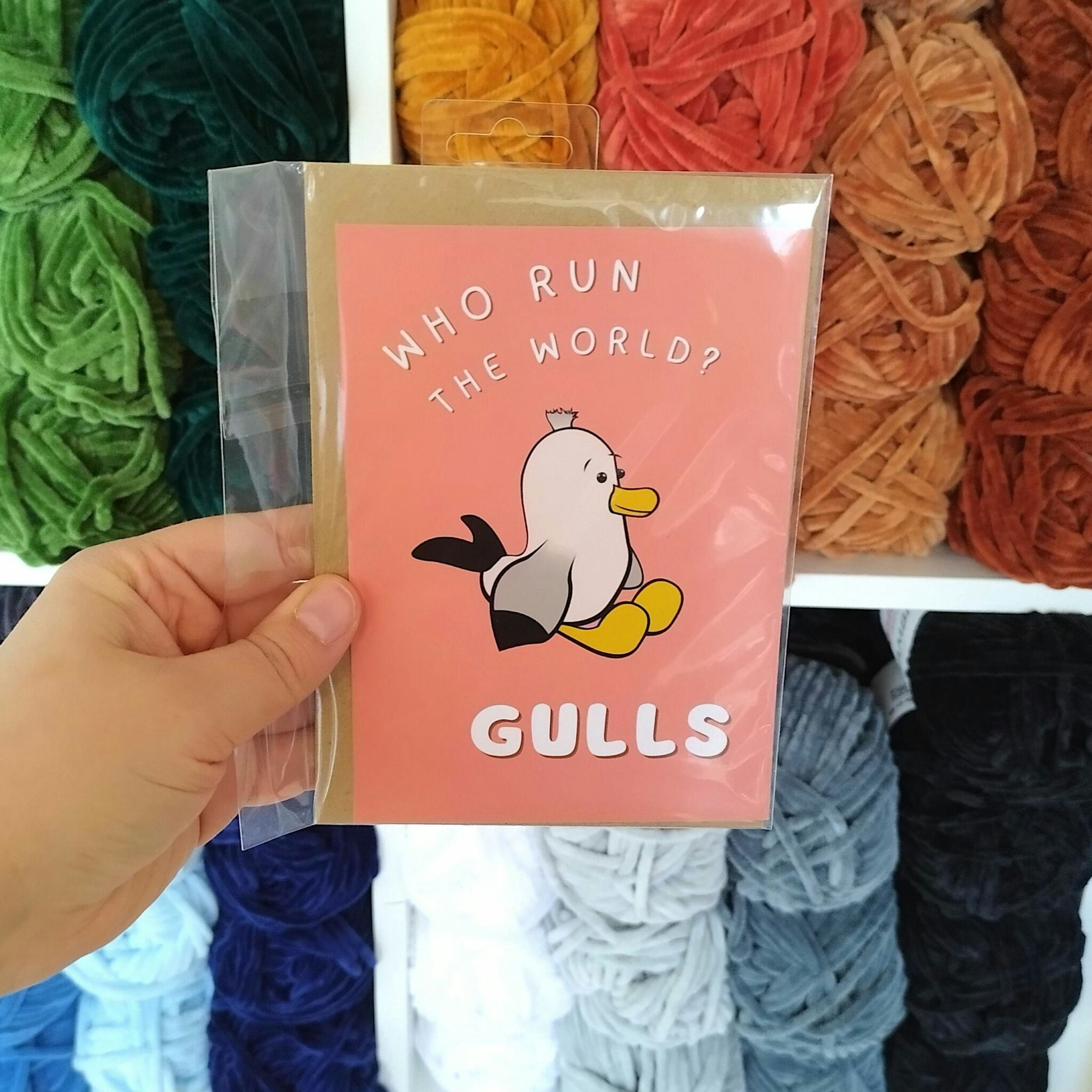 Kort med kuvert • Fiskmås • "Who run the world? Gulls!