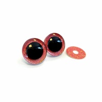 Ljusröd 3D Glitterögon 16mm 20mm 25mm 30mm • Sinker eyes • amigurumi ögon • virka • safety eyes • nalleögon