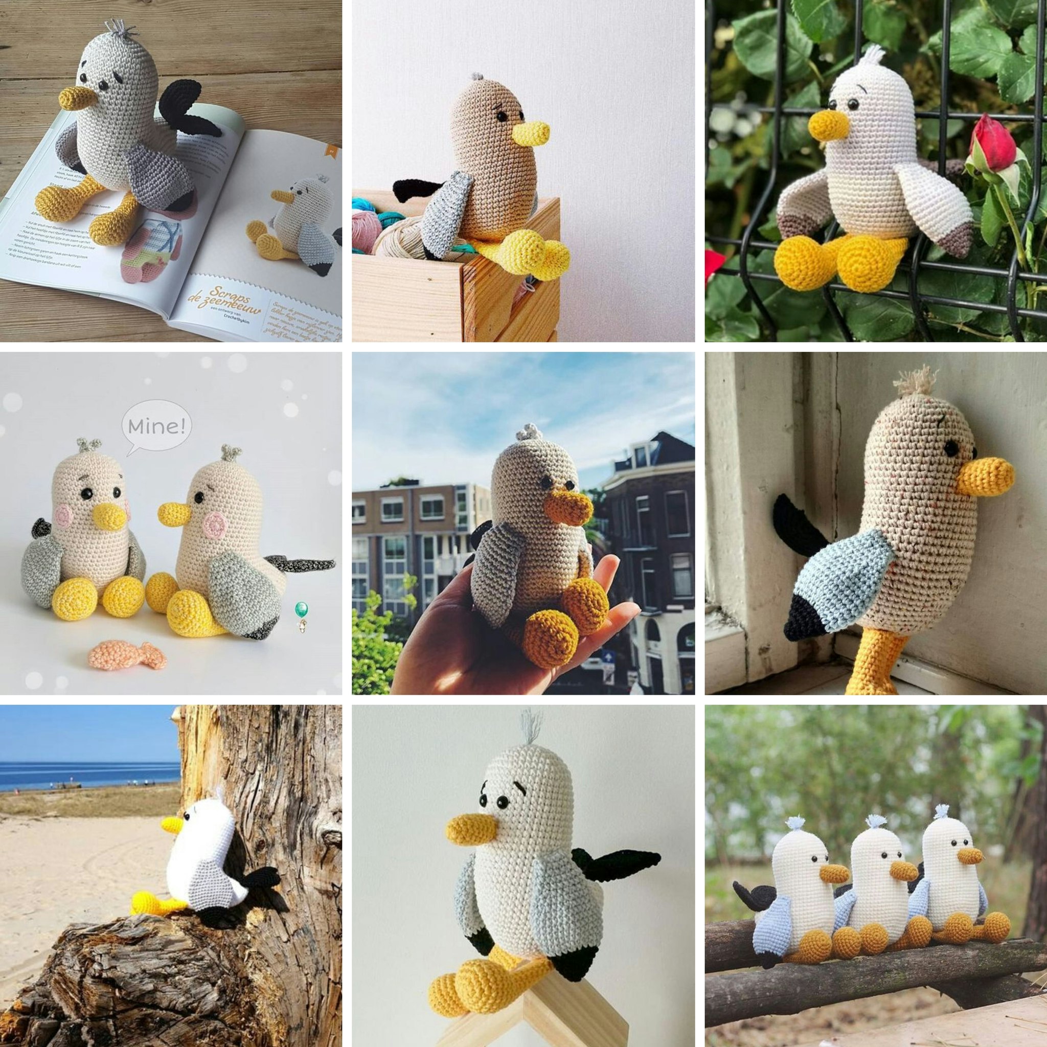 VIRKMÖNSTER Fiskmåsen Scraps • Fågel Fiskmås • amigurumi virkbeskrivning • crochetbykim • PDF