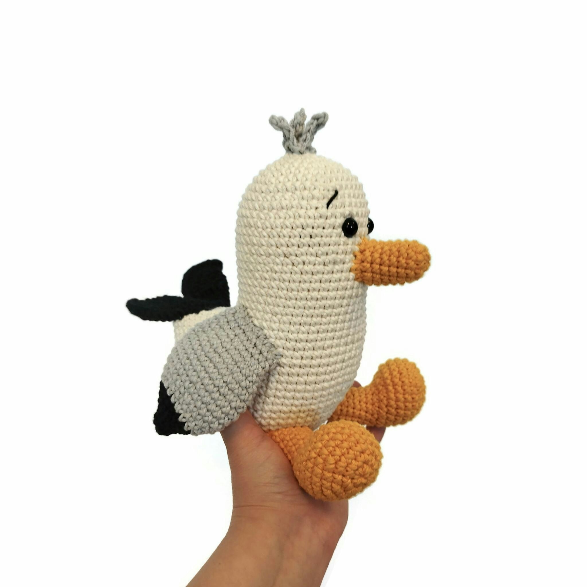 VIRKMÖNSTER Fiskmåsen Scraps • Fågel Fiskmås • amigurumi virkbeskrivning • crochetbykim • PDF