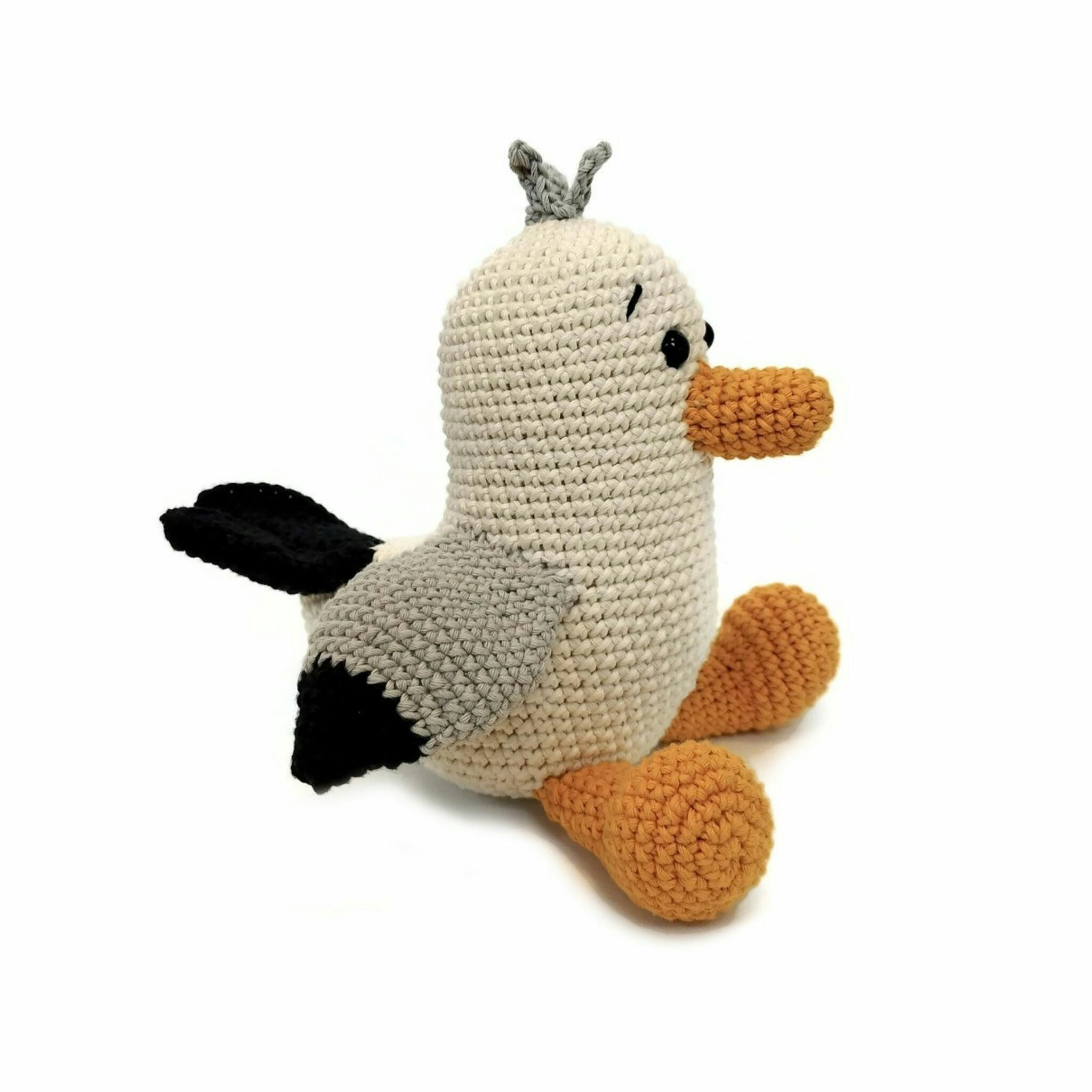 VIRKMÖNSTER Fiskmåsen Scraps • Fågel Fiskmås • amigurumi virkbeskrivning • crochetbykim • PDF