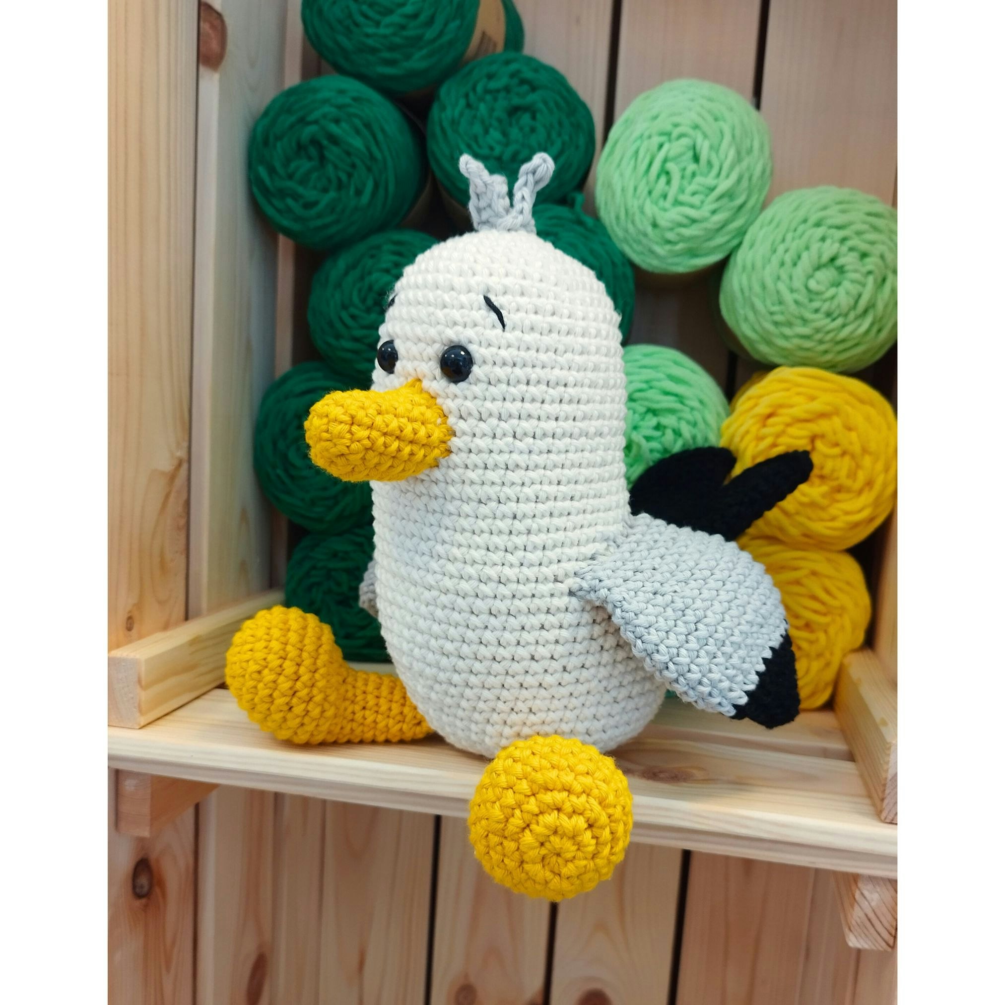 VIRKMÖNSTER Fiskmåsen Scraps • Fågel Fiskmås • amigurumi virkbeskrivning • crochetbykim • PDF