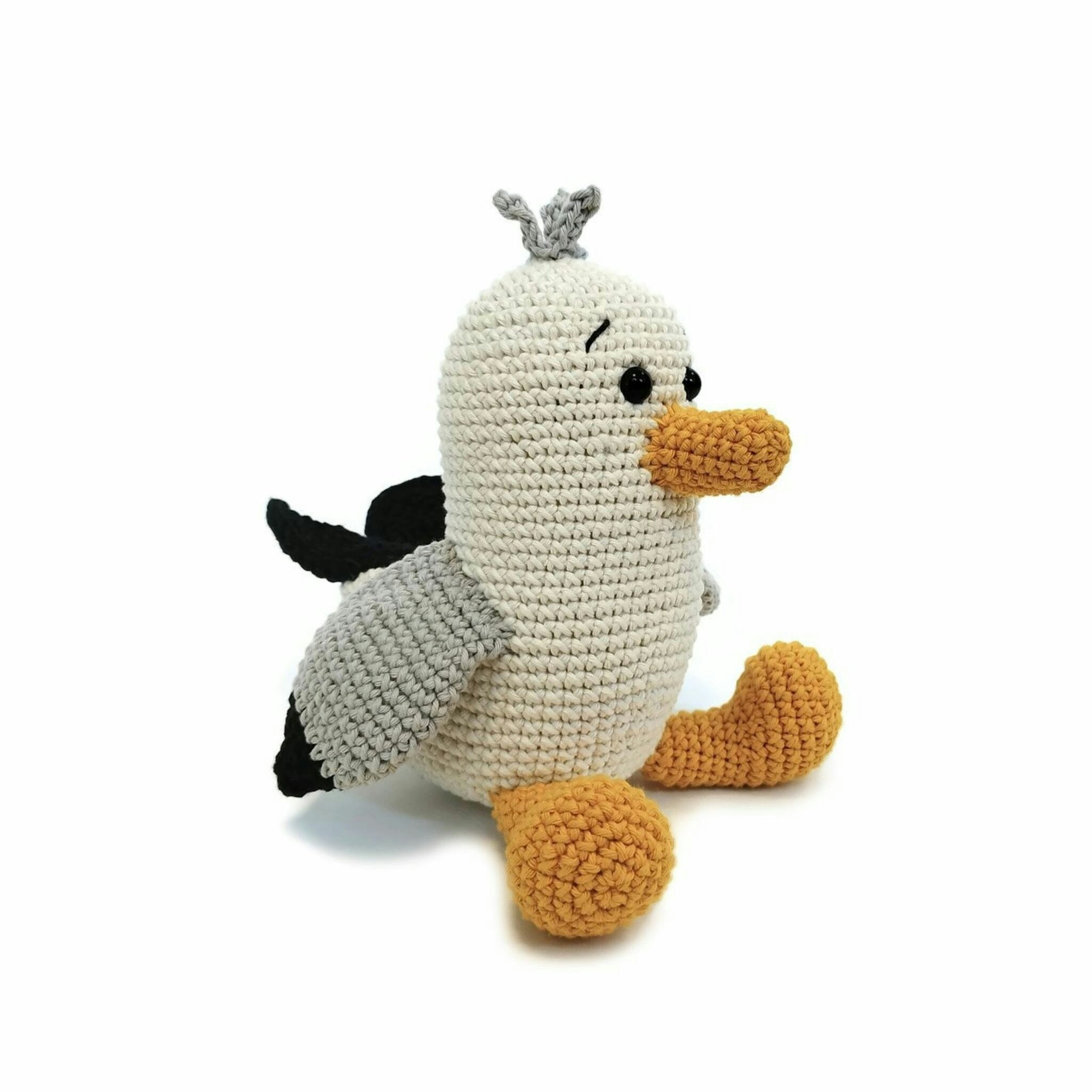 VIRKMÖNSTER Fiskmåsen Scraps • Fågel Fiskmås • amigurumi virkbeskrivning • crochetbykim • PDF
