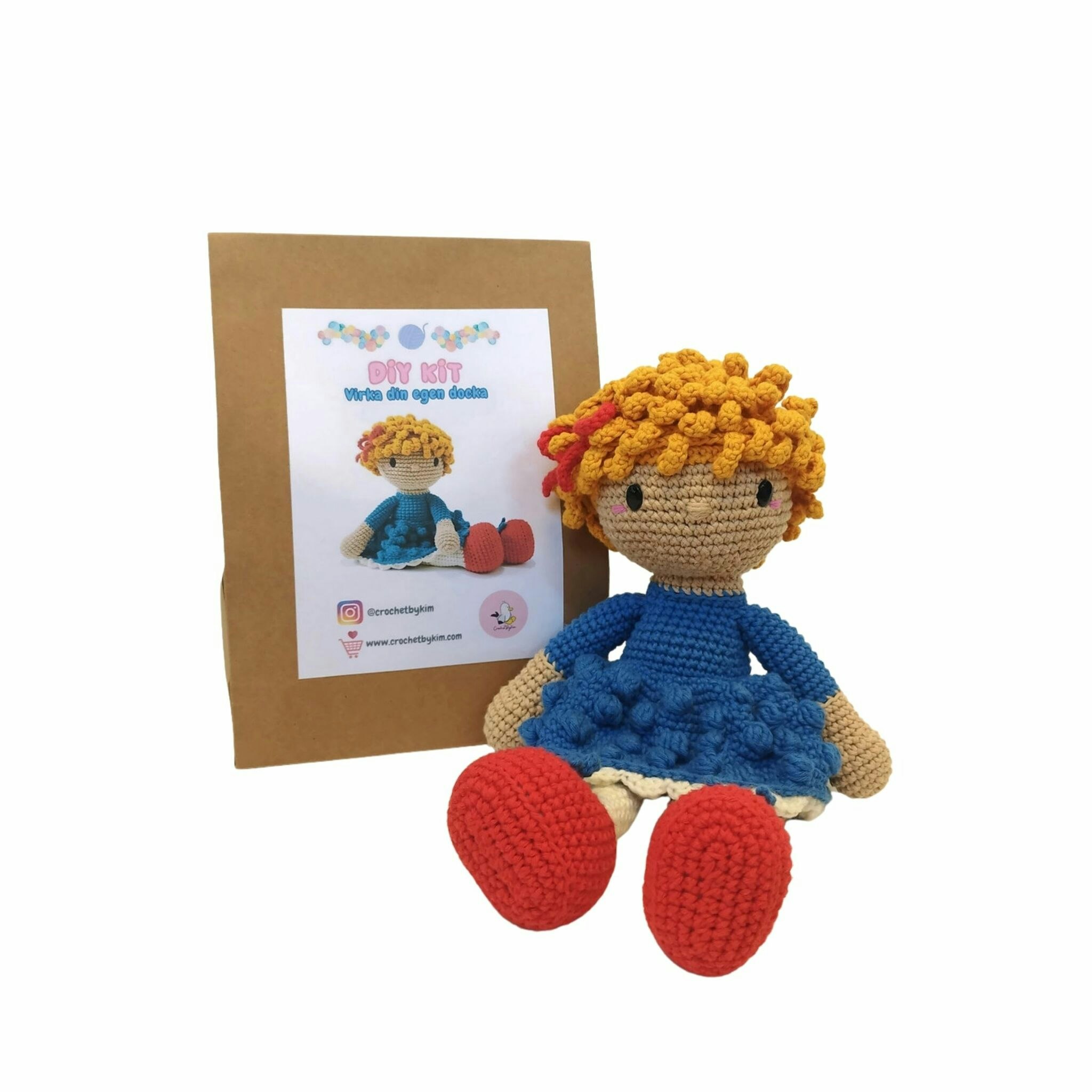 DIY kit Blond Astrid • Doll • Virkset docka • Virka din egen docka • Crochetbykim
