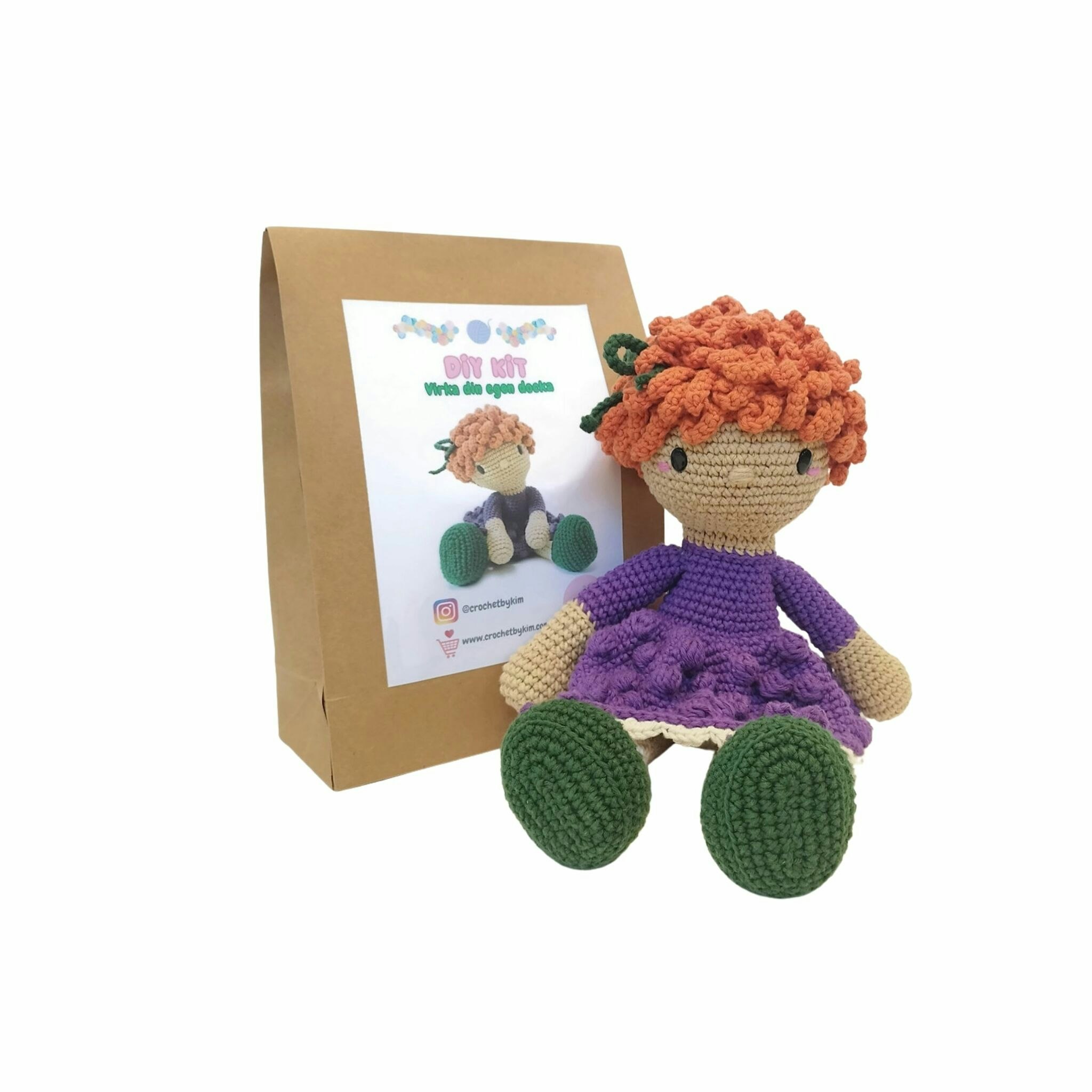 DIY kit Orange Astrid • Doll • Virkset docka • Virka din egen docka • Crochetbykim