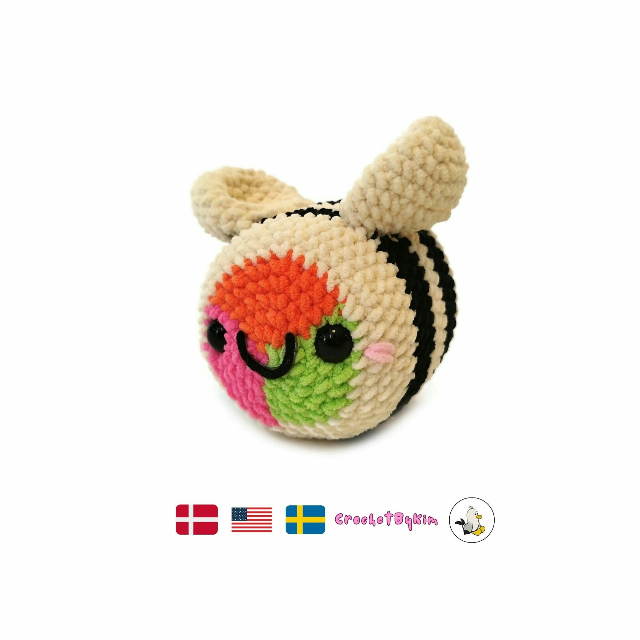 DIY Kit Jelly Bi Sushi• Virkset gosedjur • Skapa ditt eget bi • Crochetbykim