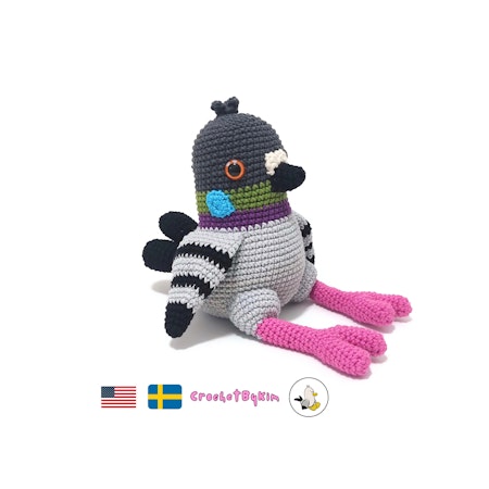 VIRKMÖNSTER Duvan Patty  • Fågel Duva • amigurumi virkbeskrivning • crochetbykim • PDF