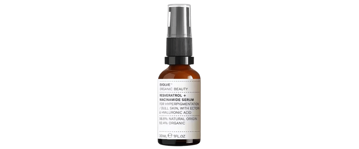 Evolve Resveratrol + Niacinamide Serum – økologisk serum som reduserer pigmentering, gir jevn hudtone og beskytter mot miljøskader.