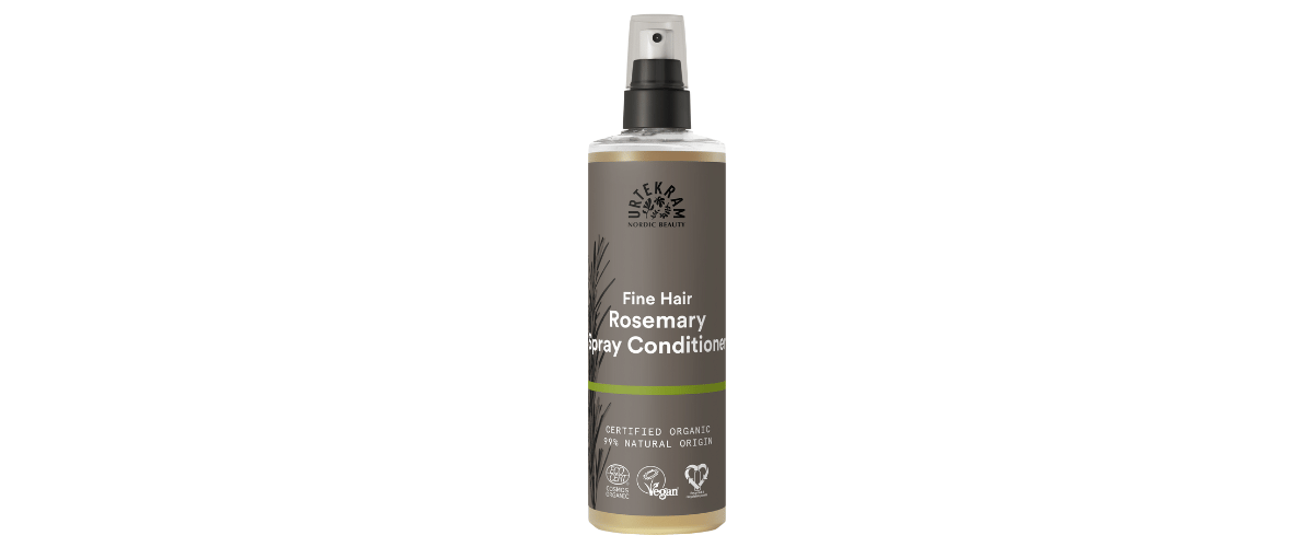 Urtekram Rosemary Fine Hair Spray Conditioner – Lett, økologisk leave-in for fint hår med rosmarin. Fuktighetsgivende og flokeløsende.