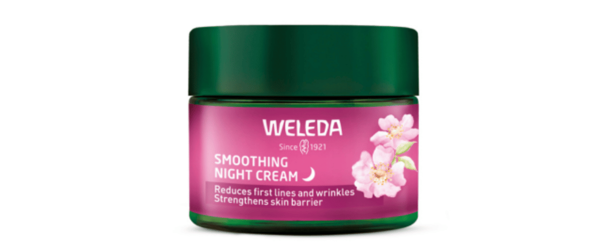 Weleda Smoothing Night Cream – Vegansk nattkrem med villrose og hvit te. Gir glattere hud og styrker hudbarrieren over natten.