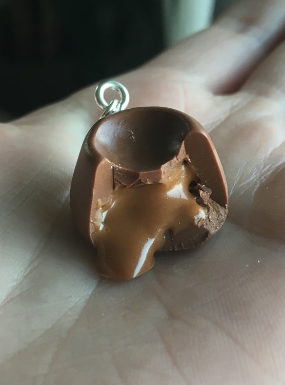 Necklace Charm, Chocolate with Caramel