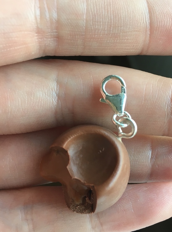 Necklace Charm, Chocolate with Caramel
