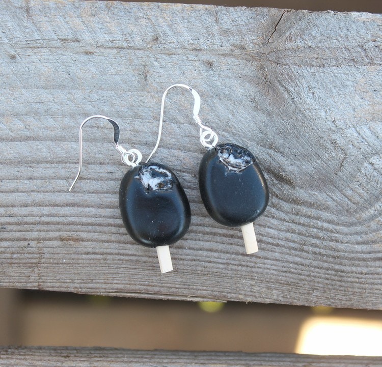 Earrings, Licorice Ice Cream