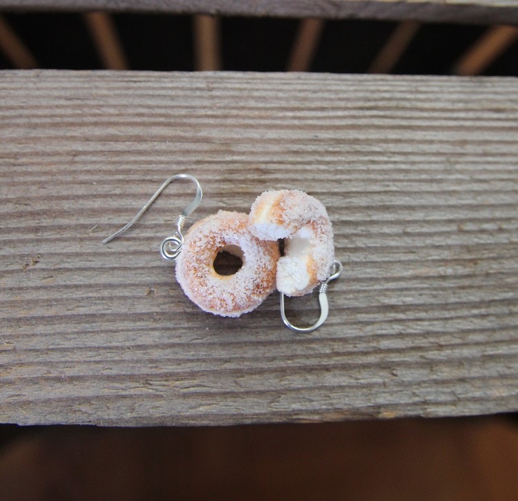 Earrings, sugar donuts