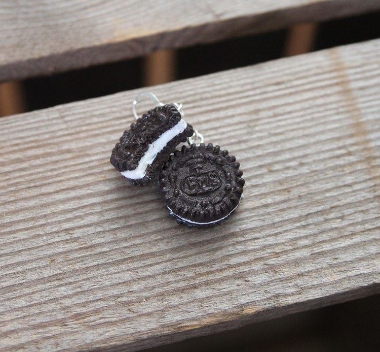 Earrings. Biscuits, oreo inspired