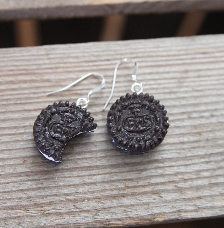 Earrings. Biscuits, oreo inspired