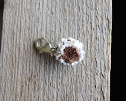 Necklace pendant, chocolate ball with pearl sugar
