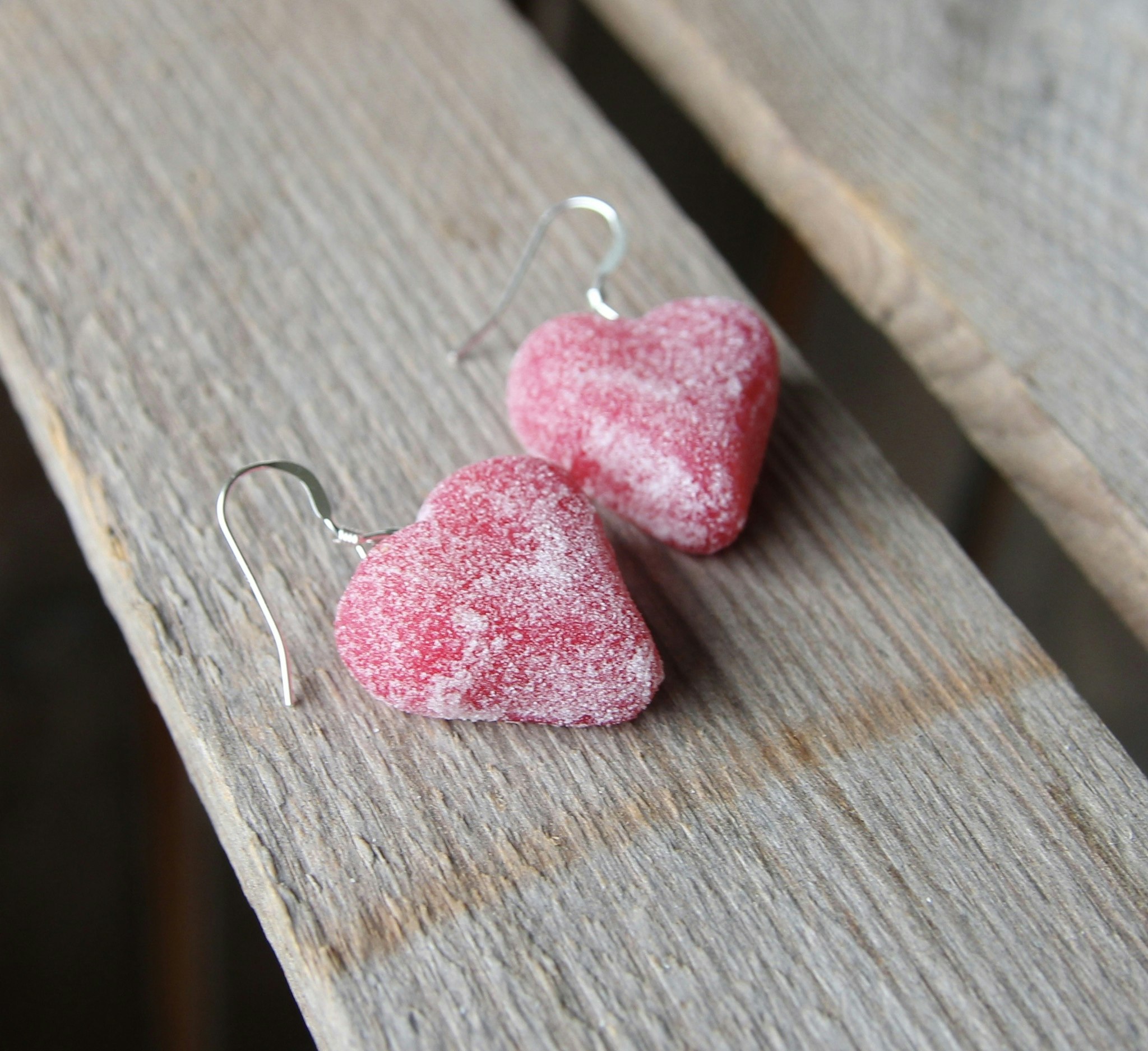 Earrings, jelly hearts