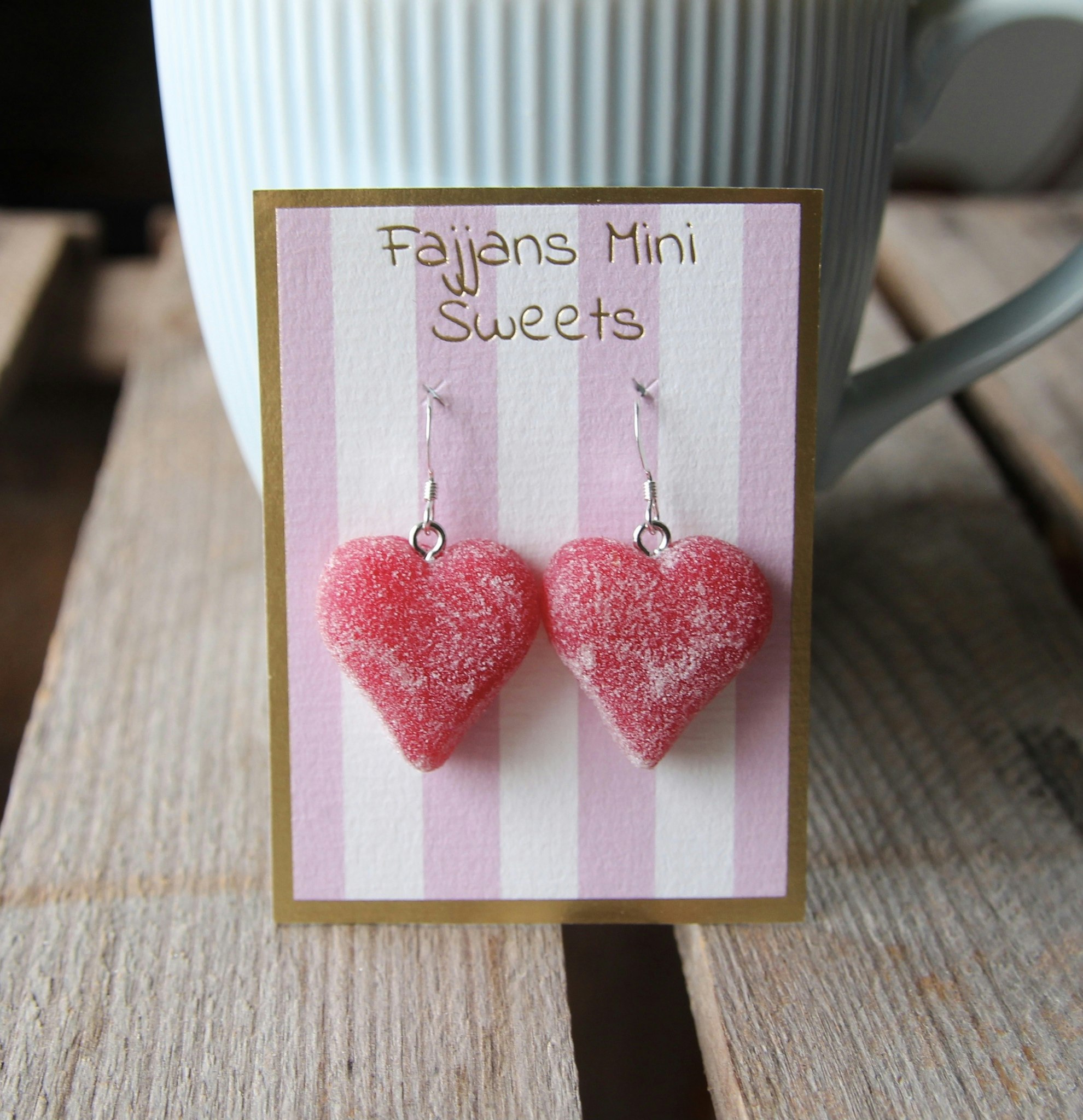 Earrings, jelly hearts