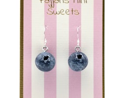 Earrings, blueberry