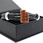 Herrarmband, choklad med sliders/mellandel