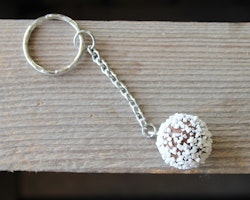 Nyckelring, chokladboll med pärlsocker (utan bett)