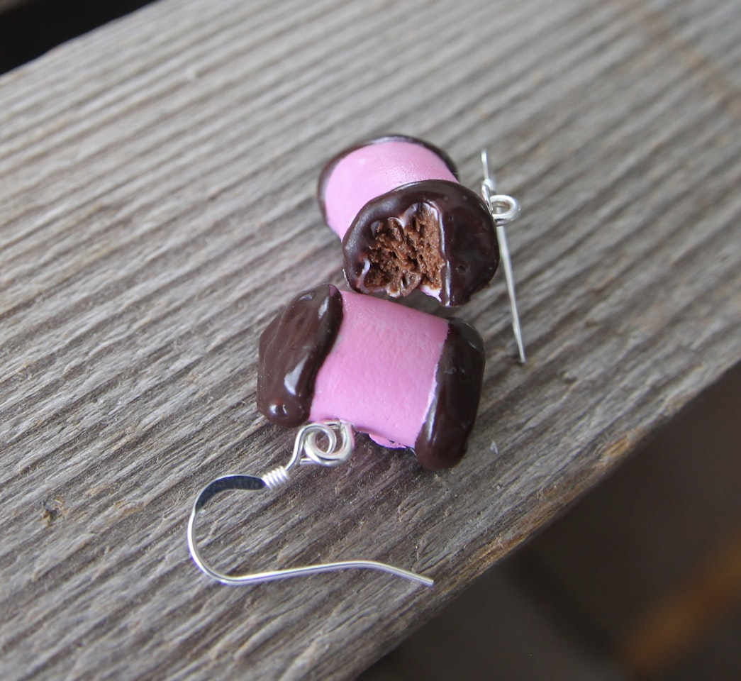Örhängen, rosa dammsugare - Fajjans Mini Sweets