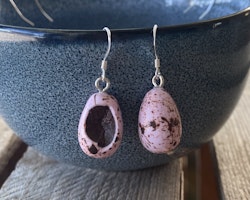 Earrings, pink chocolate eggs