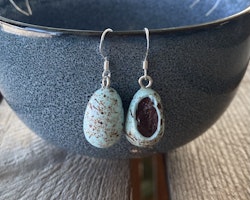 Earrings, blue chocolate eggs