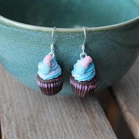 Earrings, cupcakes with bubblizz