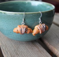Earrings, Chocolate Croissants