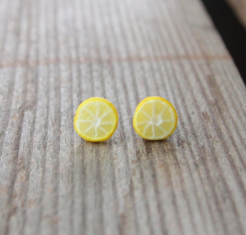 Stiftörhängen, citronskivor