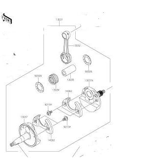 Vevaxel Original Kawasaki KX85 2014-