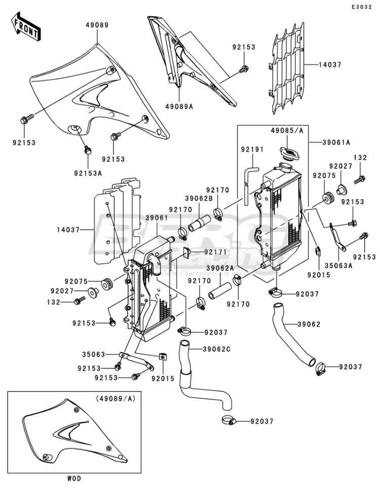 HOSE-COOLING,HEAD RADIATOR