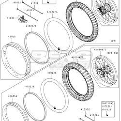 WHEEL,FR,1.60X21,ALUM NIPPLE