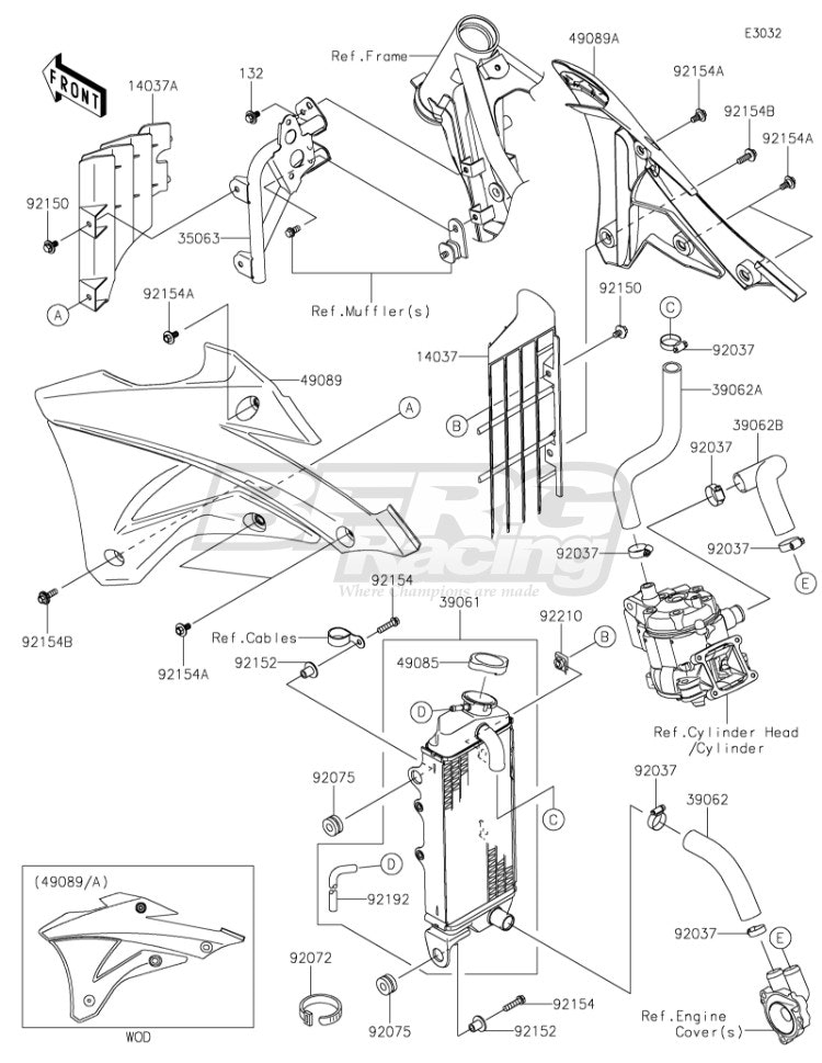 HOSE-COOLING,HEAD-RADIATOR